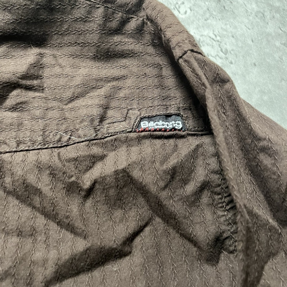 Billabong Men's Button Down Long Sleeve Shirt Size XL Brown Striped - Picture 7 of 8